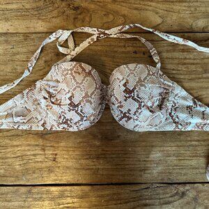 Shade & Shore 36DD bikini top snakeskin pattern